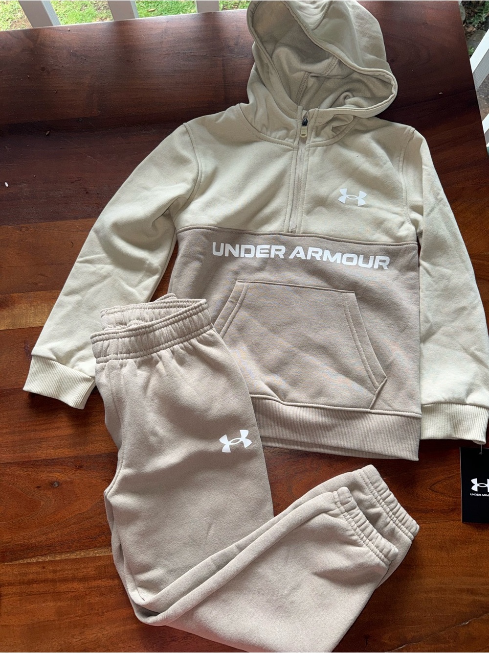 Under Armour Kids 2-Piece Hoodie & Joggers Set - Beige/Tan